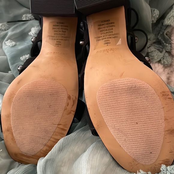 Express Black and Silver Strappy Heels with Studded Details - Picture 9 of 9